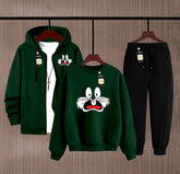 Trendy Full Sleeve Zipper Hoodie with Troser for Men & Women | Stylish Winter Look